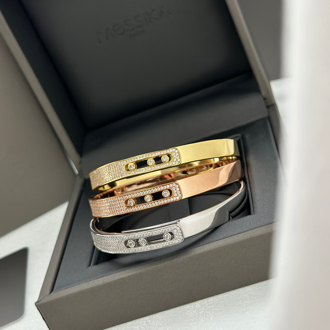 [Dream ]Move Noa Rose Gold Pav茅 Diamond Bangle Bracelet