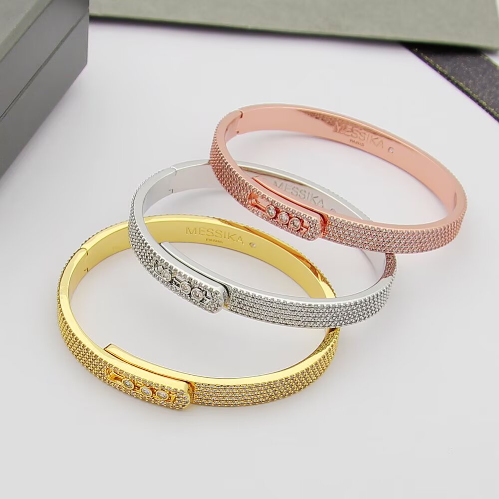 [Dream ]Move Noa Full Pav茅 Diamond Bangle Bracelet