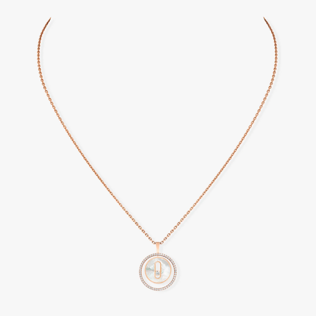 [Dream ]Dream MOVE 1 DIAMOND WHITE MOTHER OF PEARL PINK GOLD DIAMOND NECKLACE