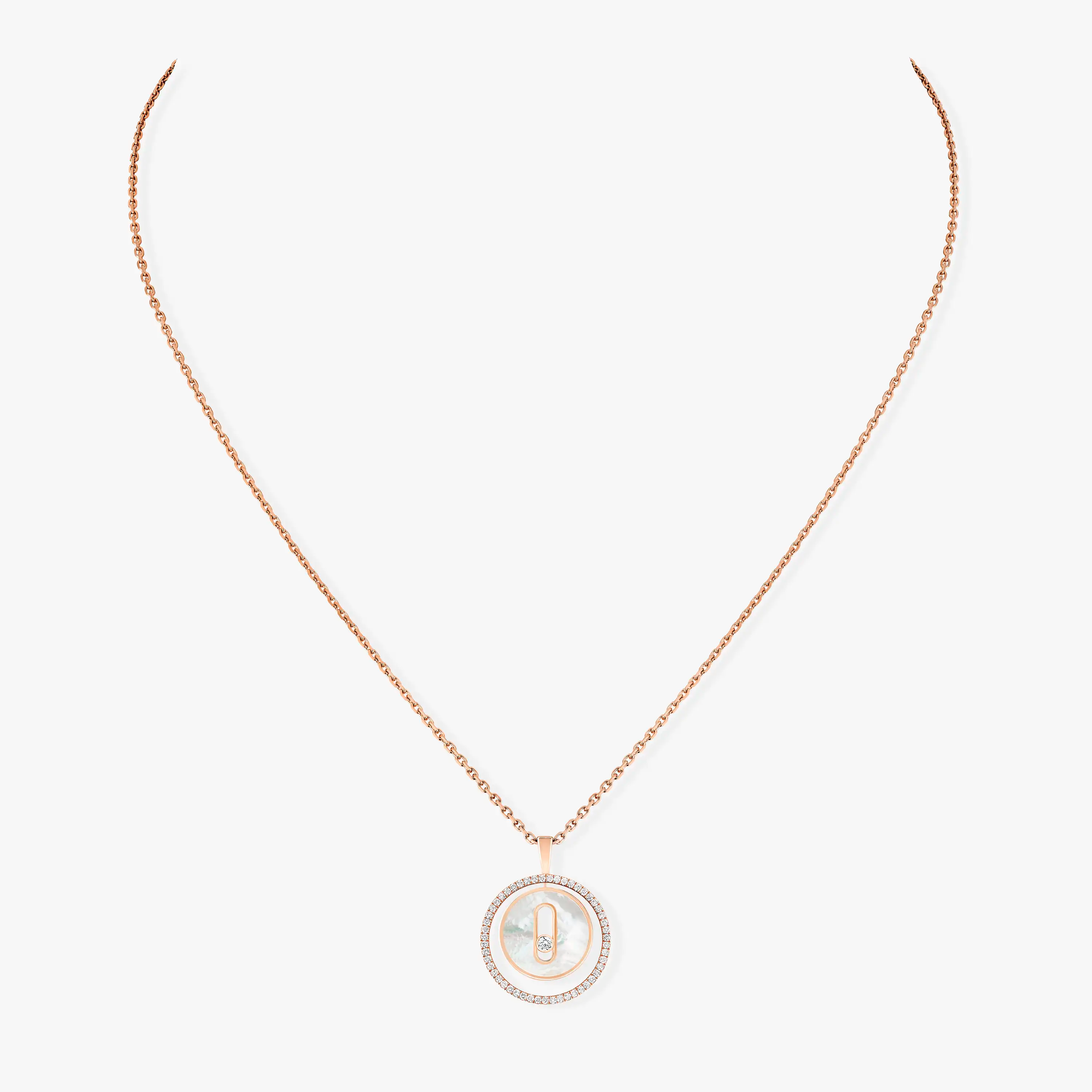 [Dream ]Dream MOVE 1 DIAMOND WHITE MOTHER OF PEARL PINK GOLD DIAMOND NECKLACE