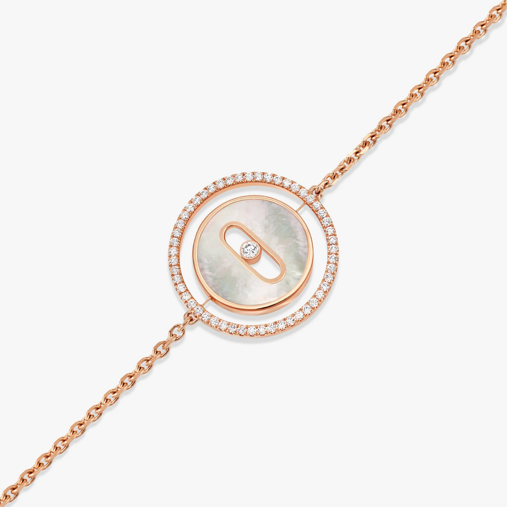 [Dream ]Dream MOVE WHITE MOTHER OF PEARL PINK GOLD DIAMOND BRACELET