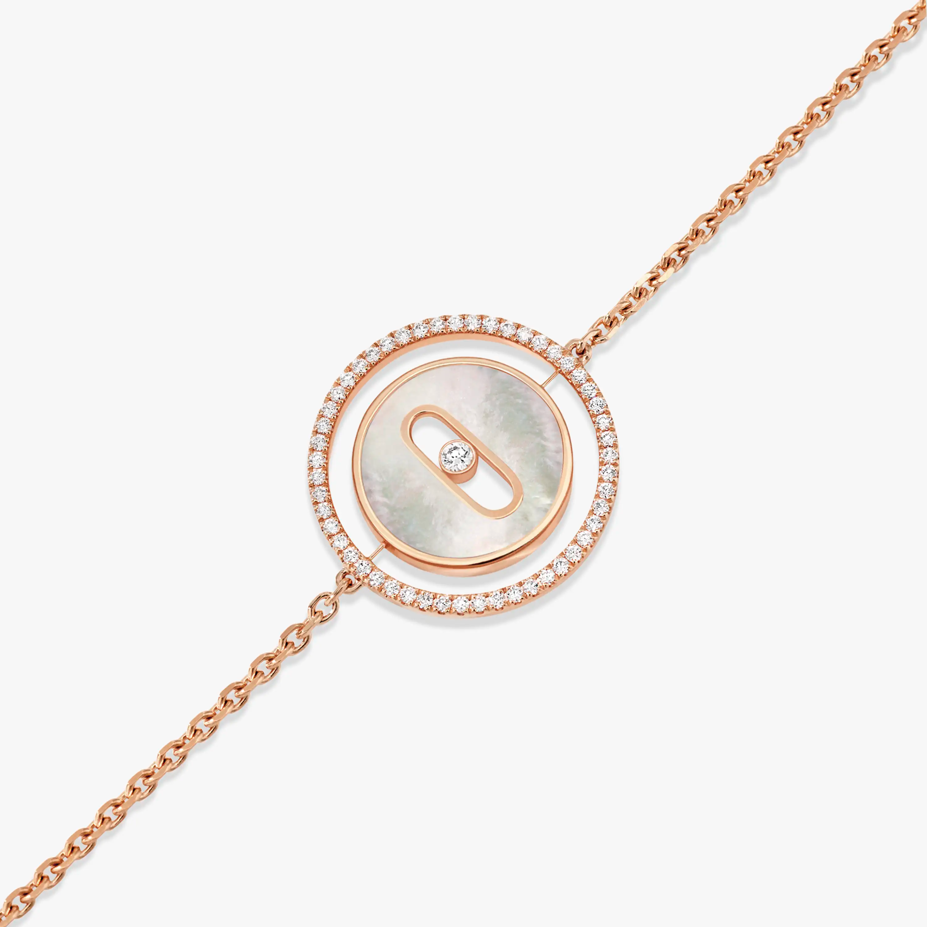 [Dream ]Dream MOVE WHITE MOTHER OF PEARL PINK GOLD DIAMOND BRACELET