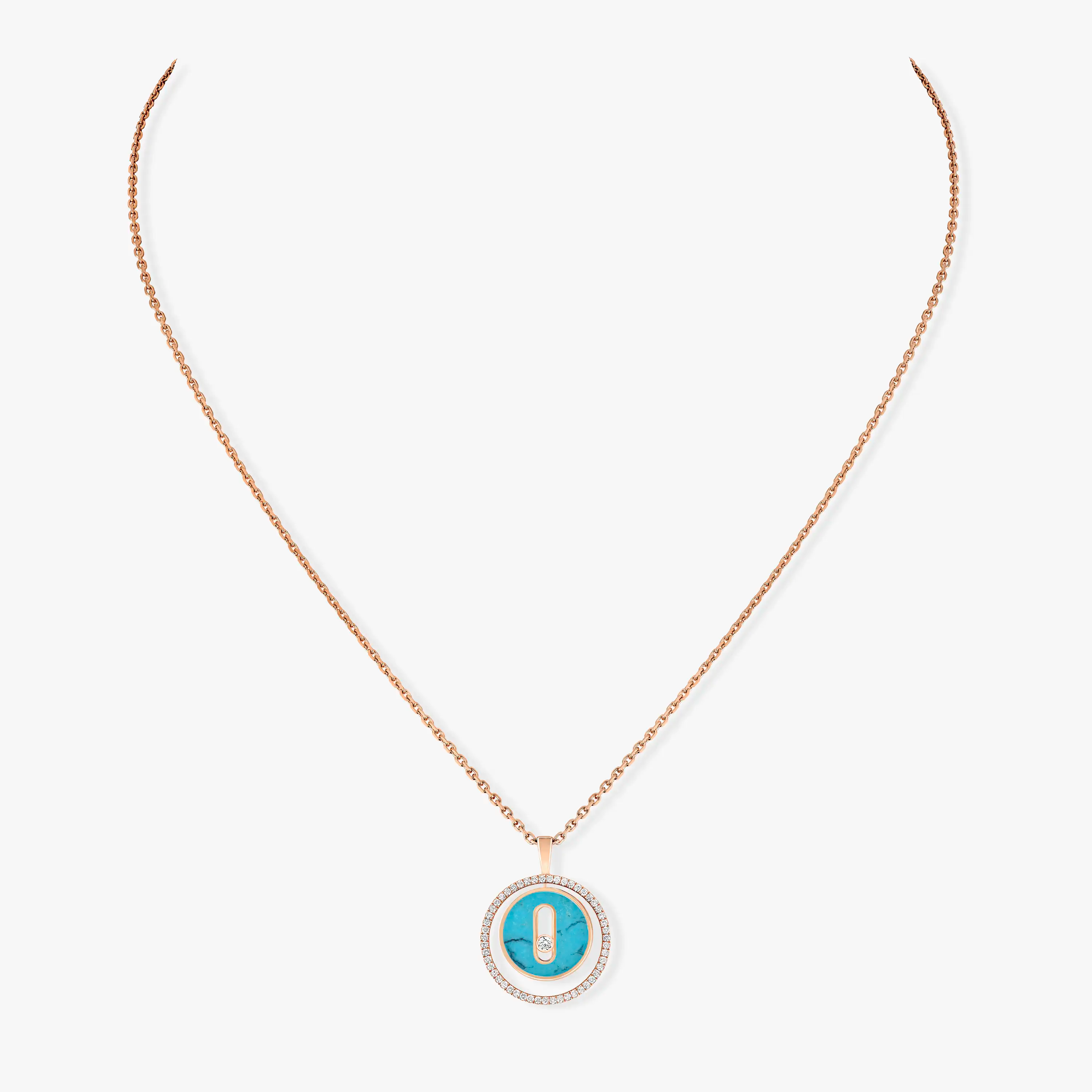 [Dream ]Dream MOVE 1 DIAMOND TURQUOISE PINK GOLD DIAMOND NECKLACE