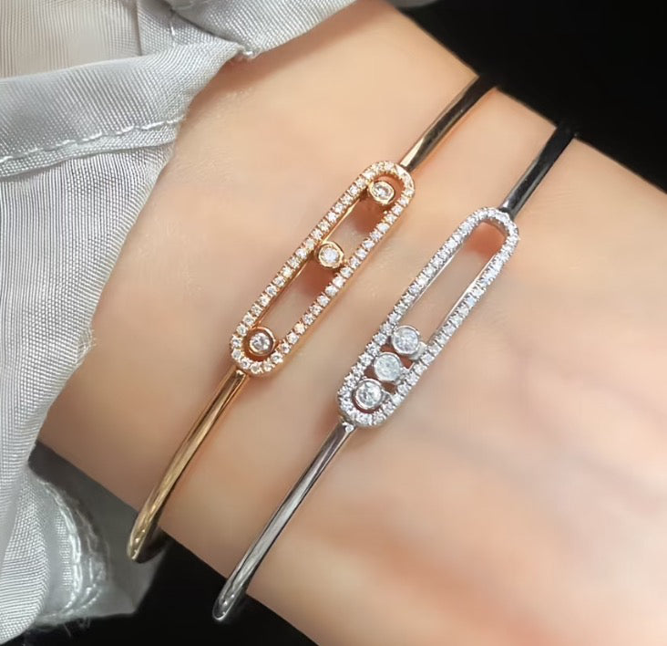 [Dream ]Move Pav茅 Diamond Bangle Bracelet M
