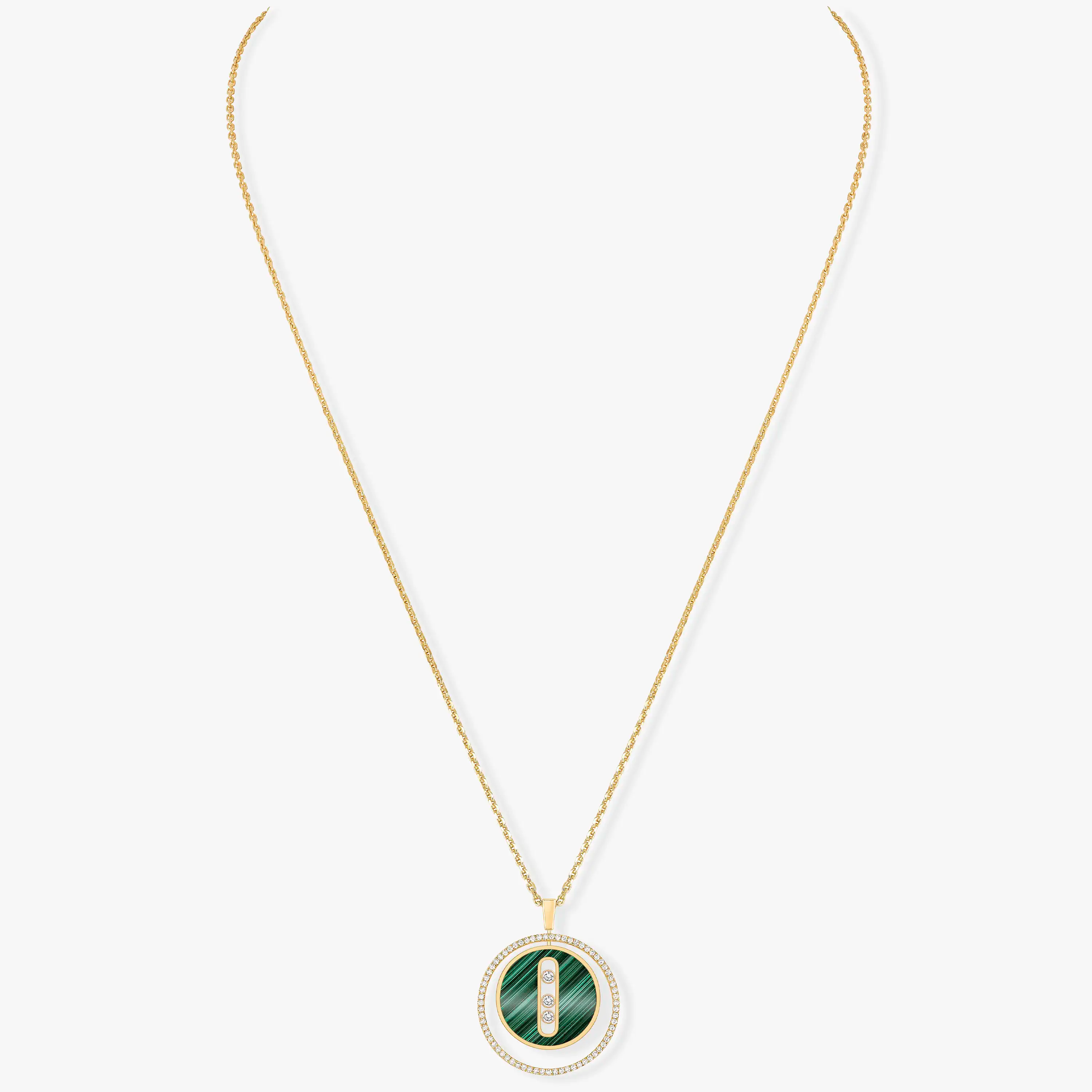 [Dream ]Dream MOVE 3 DIAMOND MALACHITE GOLD DIAMOND NECKLACE