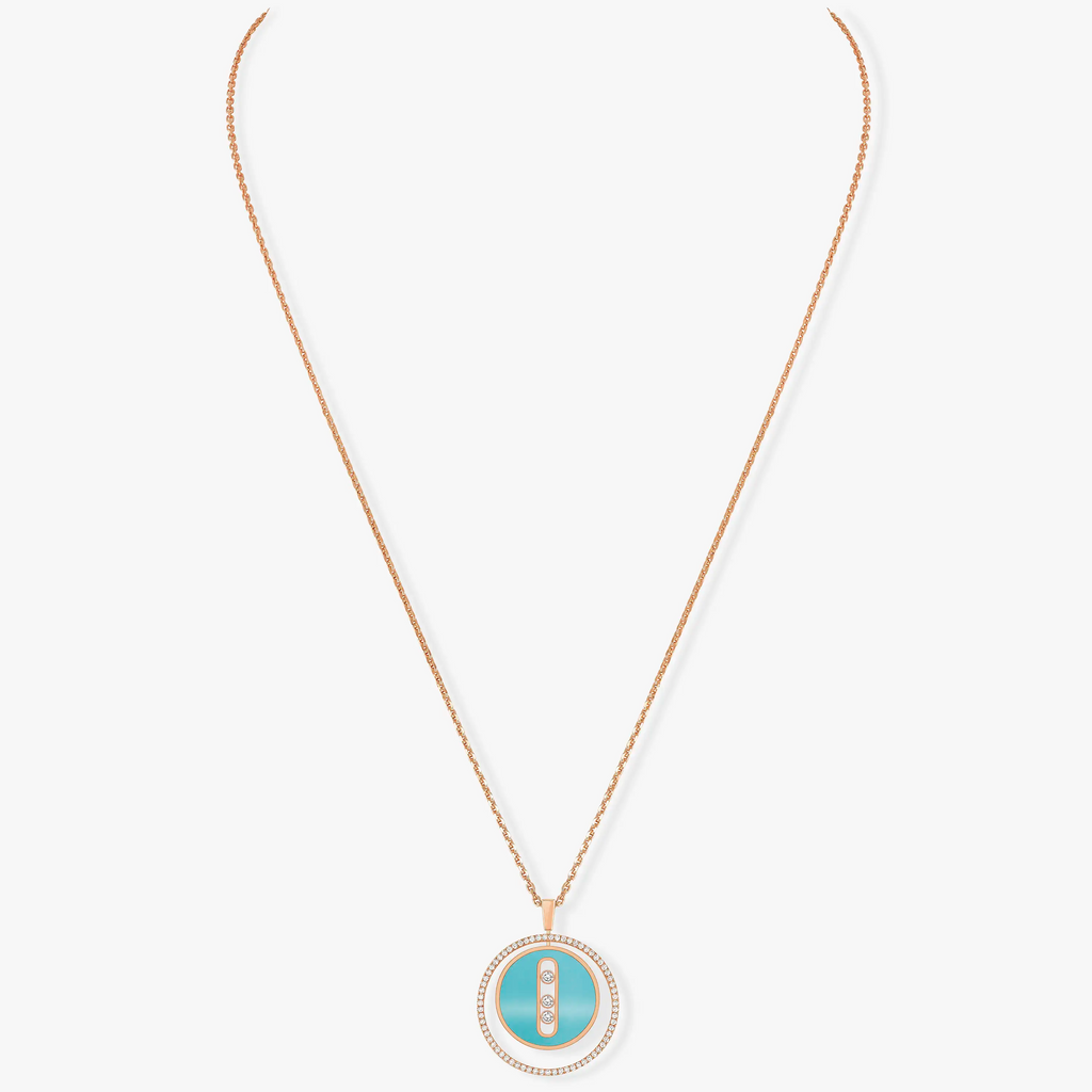 [Dream ]Dream MOVE 3 DIAMONDS TURQUOISE PINK GOLD DIAMOND NECKLACE