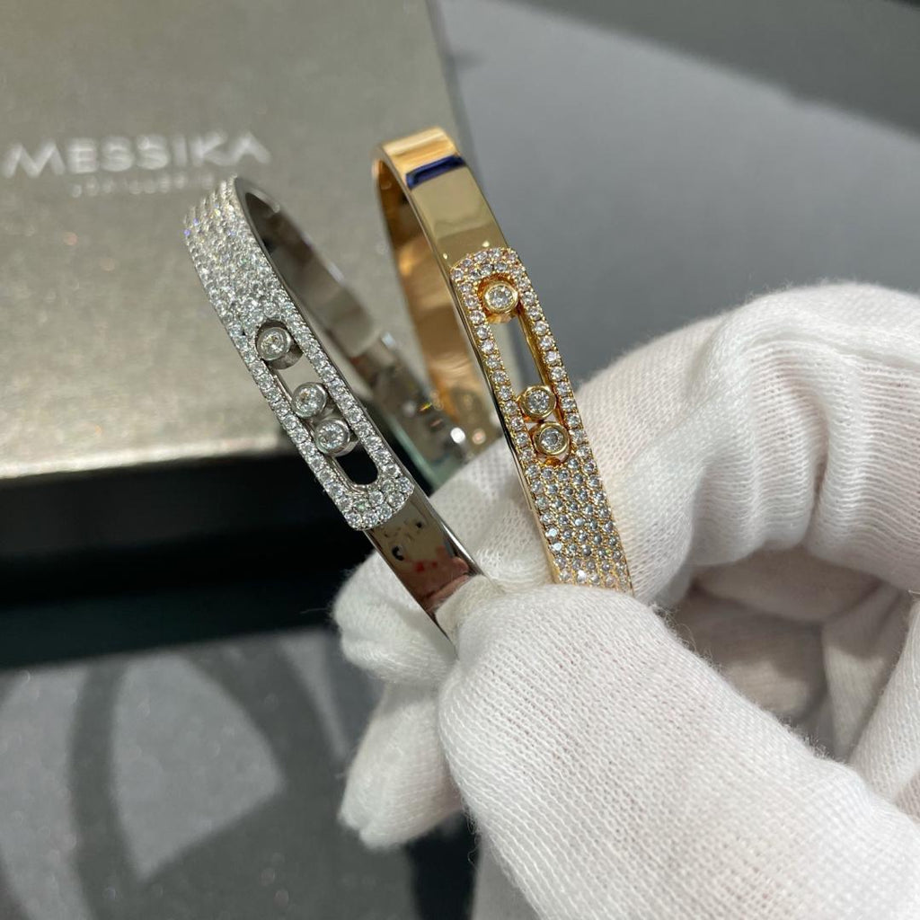 [Dream ]Move Noa Rose Gold Pav茅 Diamond Bangle Bracelet