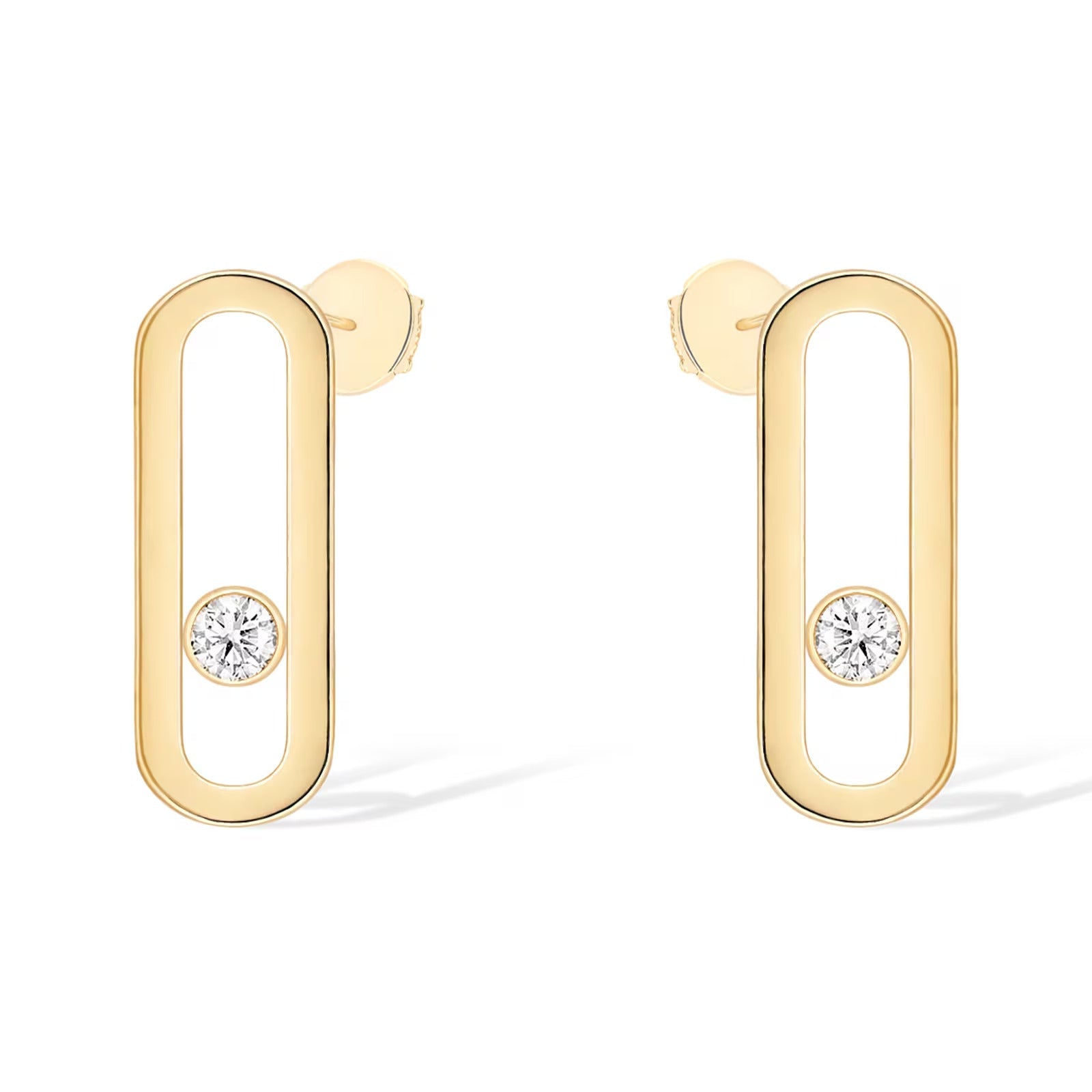 [Dream ]MOVE UNO SMALL 1 DIAMOND EARRINGS
