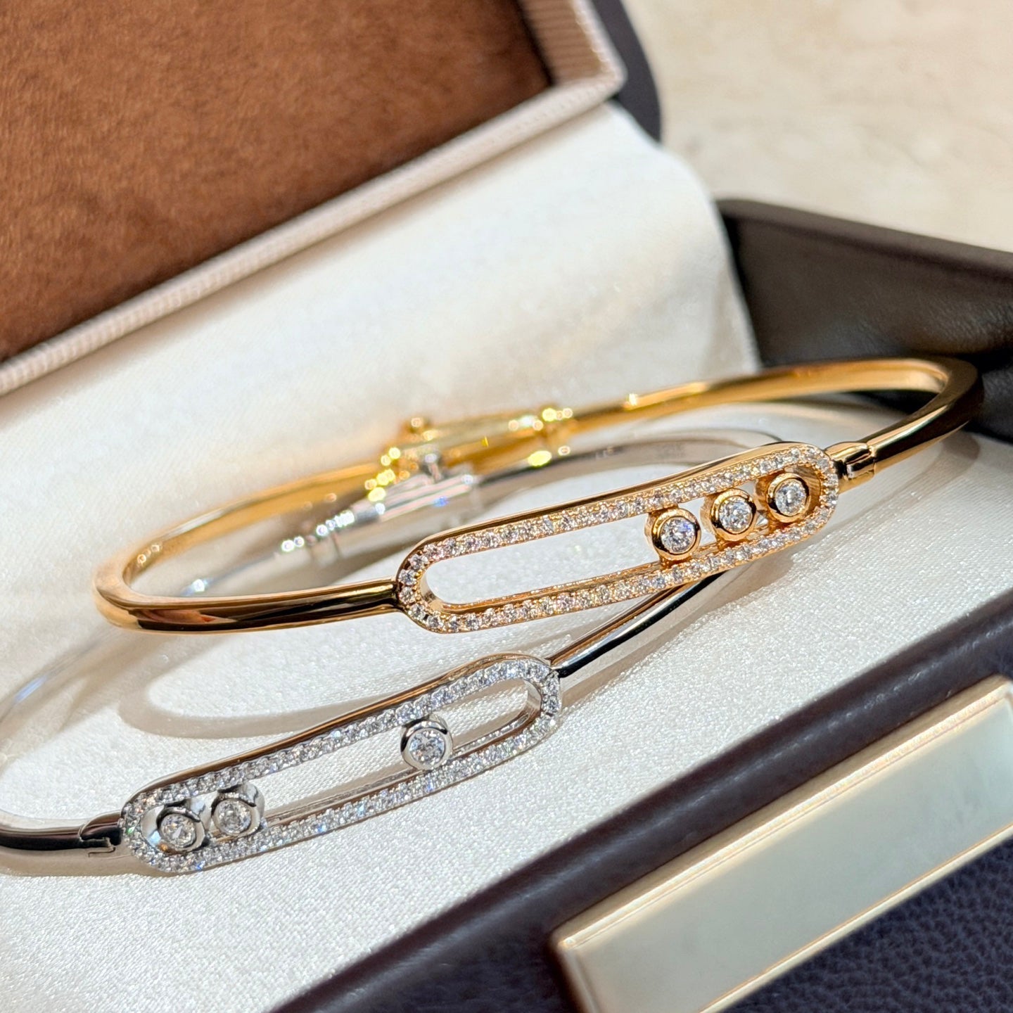[Dream ]Move Pav茅 Diamond Bangle Bracelet M