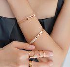 [Dream ]Move Noa Rose Gold Pav茅 Diamond Bangle Bracelet