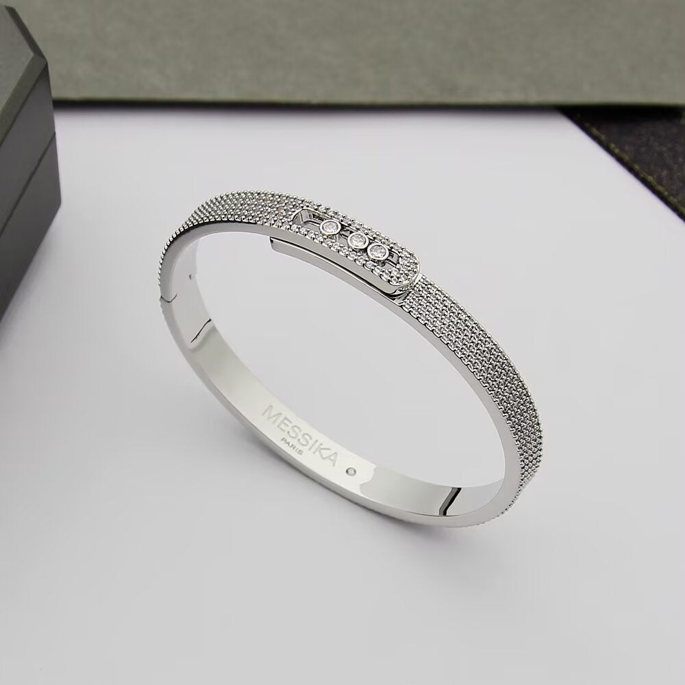 [Dream ]Move Noa Full Pav茅 Diamond Bangle Bracelet