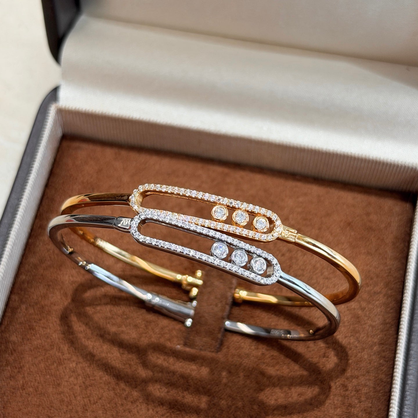 [Dream ]Move Pav茅 Diamond Bangle Bracelet M