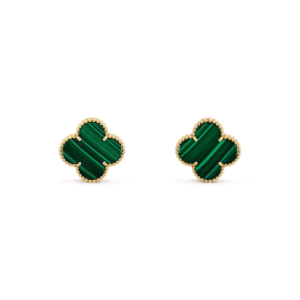 ¡®Dream¡¯CLOVER MINI 9.5MM MALACHITE  EARRINGS