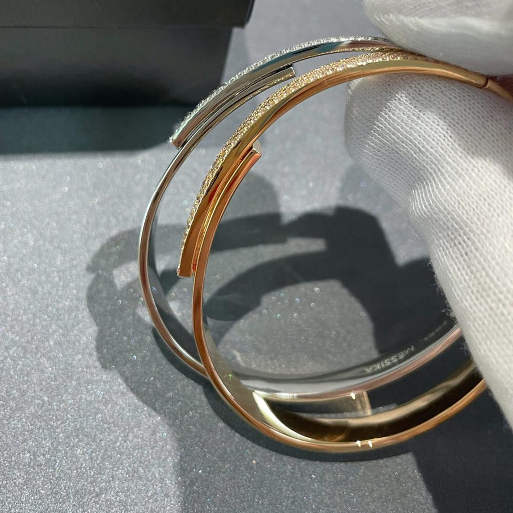 [Dream ]Move Noa Rose Gold Pav茅 Diamond Bangle Bracelet