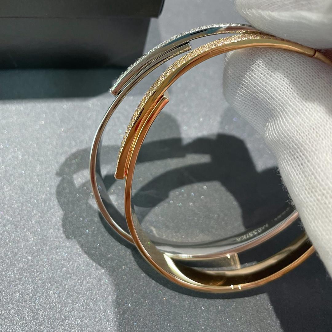 [Dream ]Move Noa Rose Gold Pav茅 Diamond Bangle Bracelet