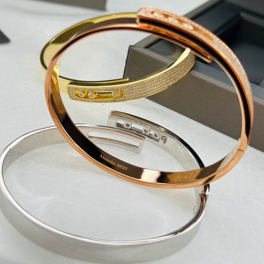[Dream ]Move Noa Rose Gold Pav茅 Diamond Bangle Bracelet
