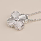 „Dream“CLOVER 15MM DIAMANT LASER HALSKETTE SILBER