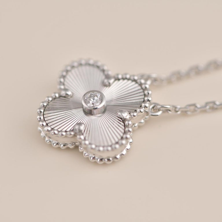 „Dream“CLOVER 15MM DIAMANT LASER HALSKETTE SILBER