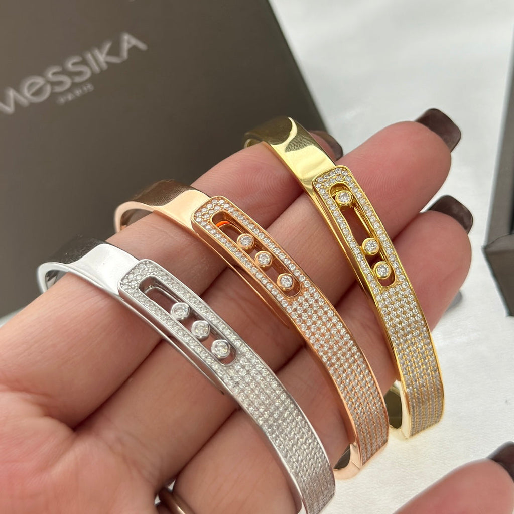 [Dream ]Move Noa Rose Gold Pav茅 Diamond Bangle Bracelet
