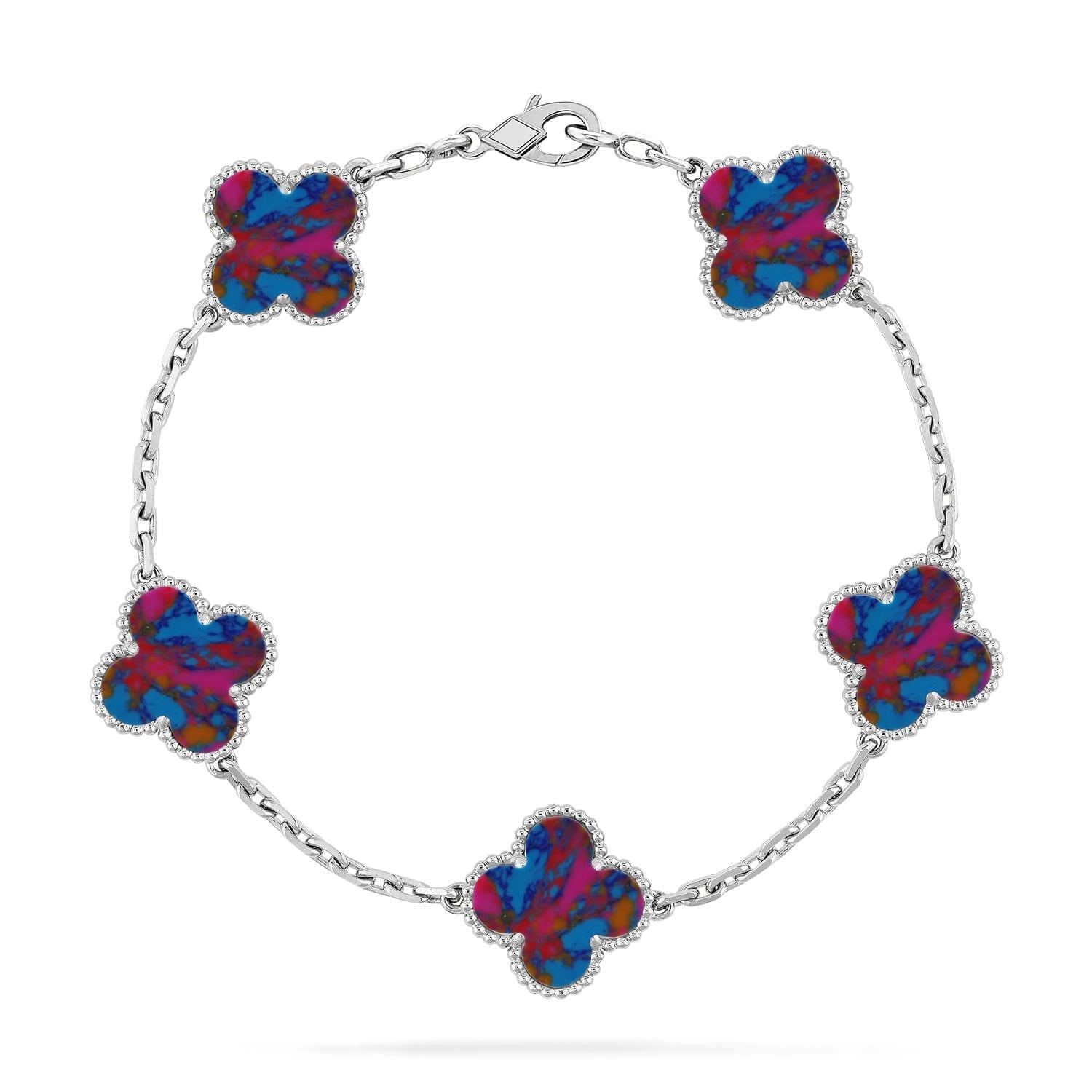 [Dream]New CLOVER 5 MOTIF COLOR GEMSTONES BRACELET COLLECTION