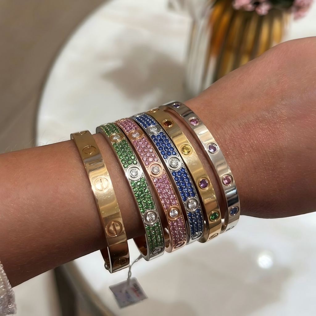 [Dream JURI]2026 PAVE GEMSTONE LOVE BRACELET 6.1MM 10 DIAMONDS