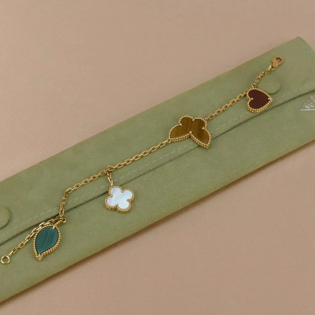 ¡®Dream¡¯LUCKY SPRING 5 MOTIF GOLD BRACELET