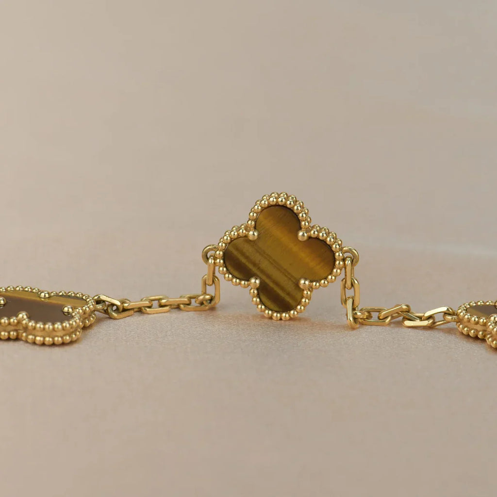 [Dream]New  CLOVER 5 MOTIFS TIGER EYE BRACELET COLLECTION