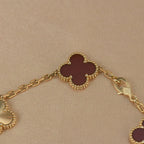 [Dream]New  CLOVER 5 MOTIF RED CORNELIAN BRACELET COLLECTION