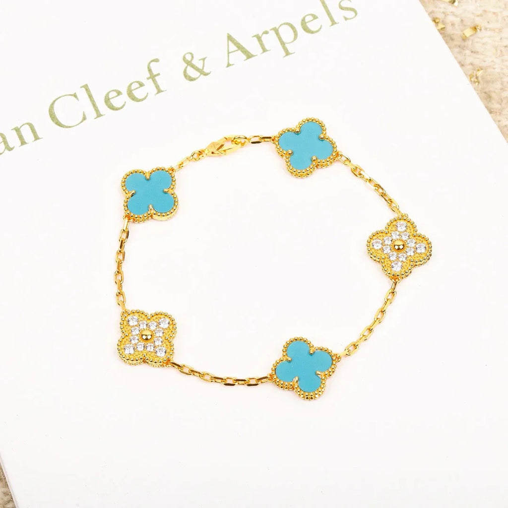 [Dream]New  CLOVER 5 MOTIF TURQUOISE BRACELET COLLECTION