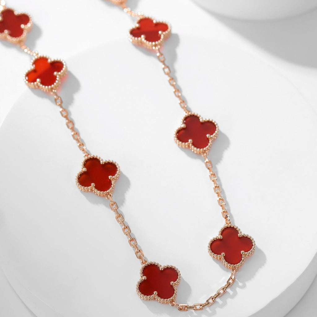 ¡®Dream¡¯CLOVER 10 MOTIFS CARNELIAN NECKLACE