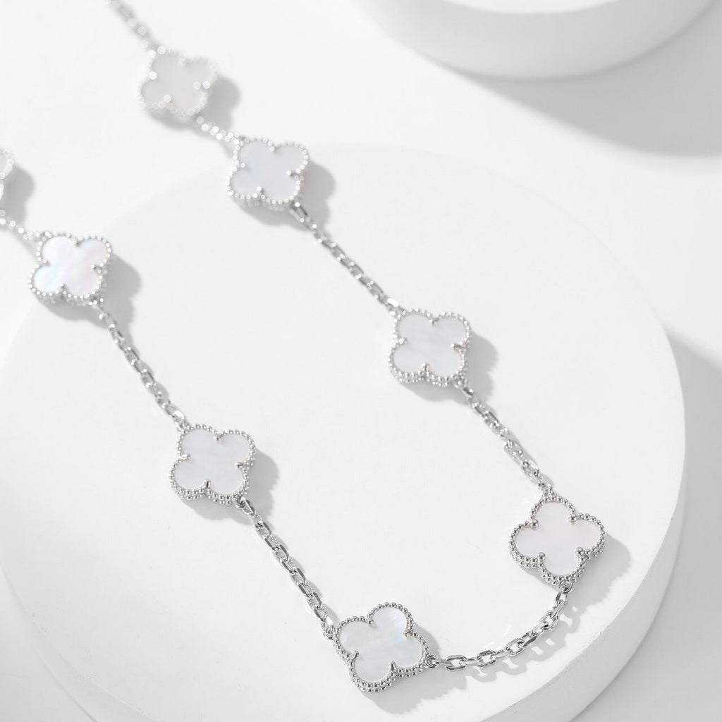 ¡®Dream¡¯CLOVER 10 MOTIFS WHITE MOTHER OF PEARL NECKLACE