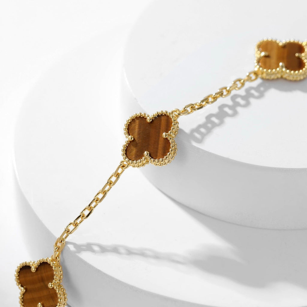 ¡®Dream¡¯CLOVER 10 MOTIFS TIGER EYE NECKLACE