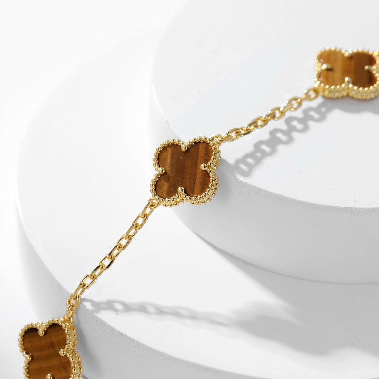 ¡®Dream¡¯CLOVER 10 MOTIFS TIGER EYE NECKLACE