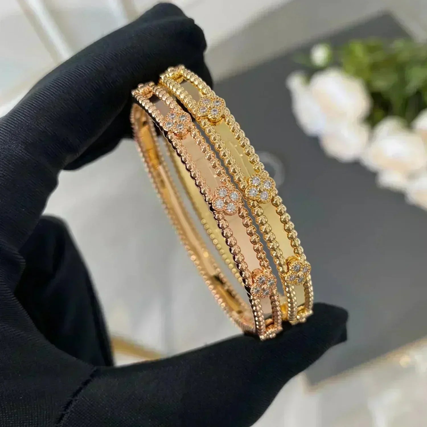 ¡®Dream¡¯CLOVER BRACELET 4MM DIAMONDS