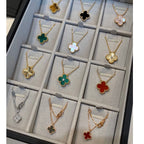 ¡®Dream¡¯CLOVER 15MM BLACK ONYX SINGLE FLOWER NECKLACE