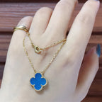 ¡®Dream¡¯CLOVER 15MM BLUE AGATE NECKLACE