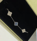 [Dream]New  CLOVER 5 MOTIF PURPLE CHALCEDONY BRACELET COLLECTION