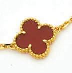[Dream]New  CLOVER 5 MOTIF RED CORNELIAN BRACELET COLLECTION
