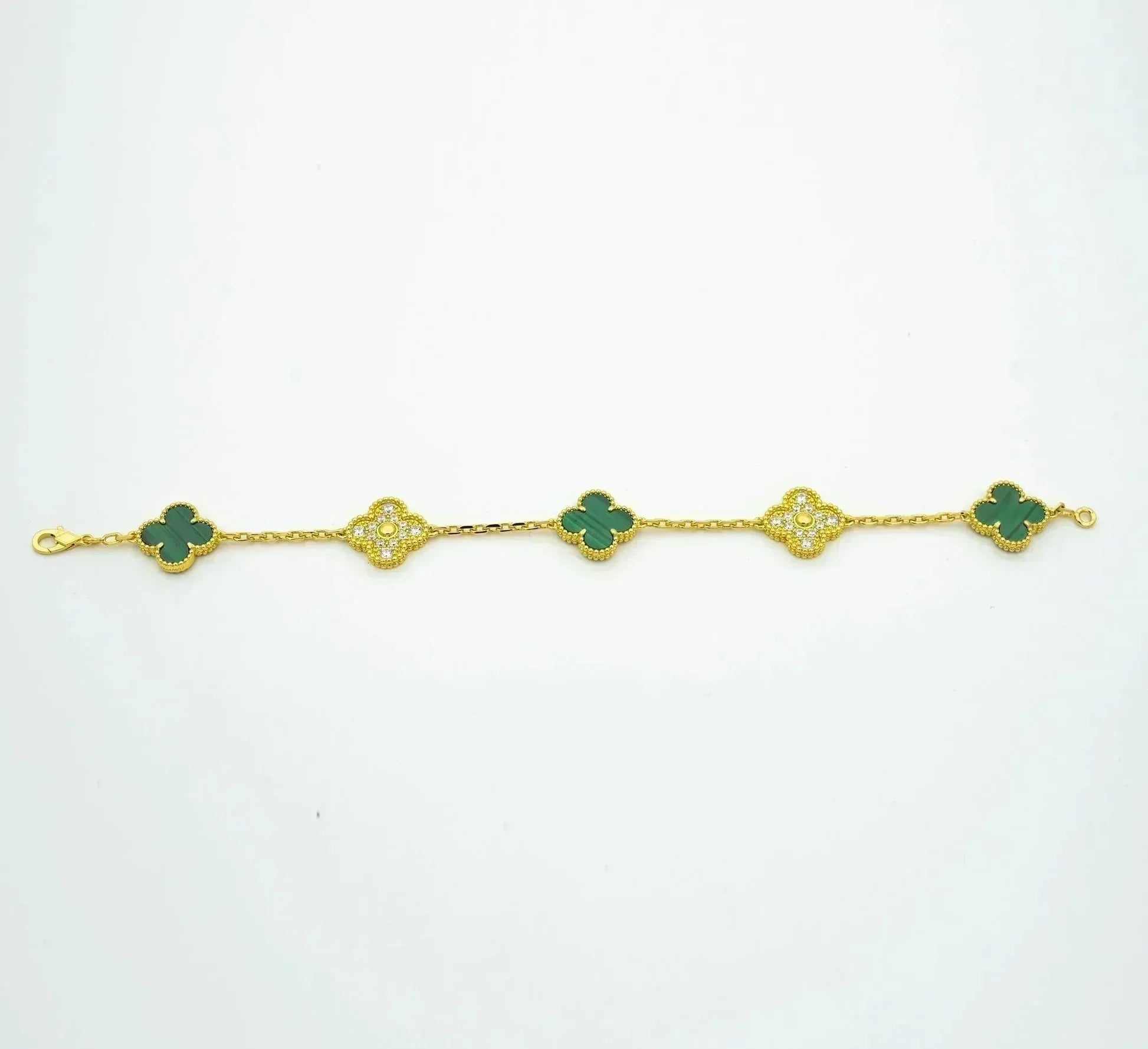 [Dream]New  CLOVER 5 MOTIF MALACHITE BRACELET COLLECTION