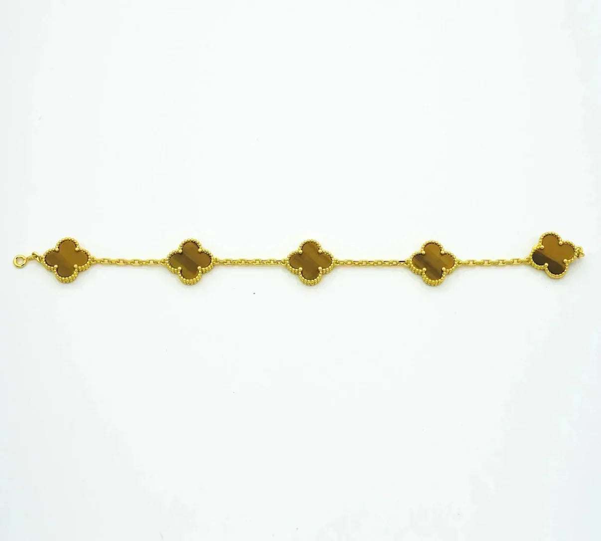 [Dream]New  CLOVER 5 MOTIFS TIGER EYE BRACELET COLLECTION
