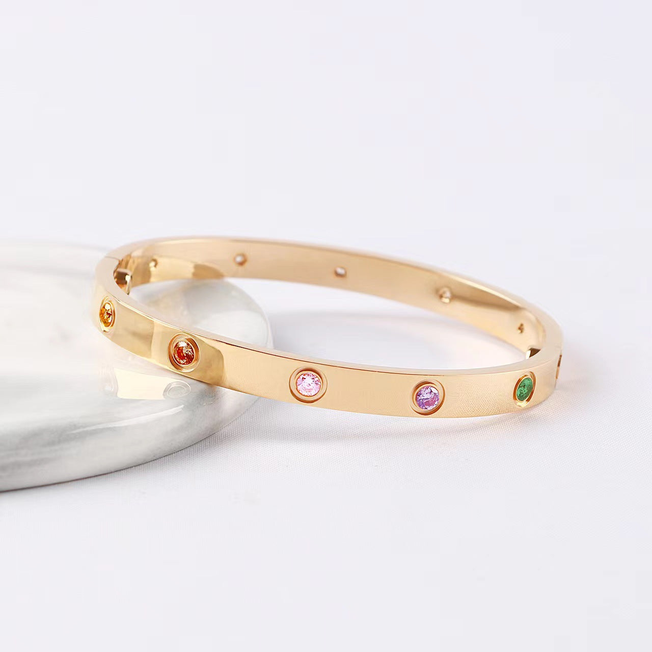 [Dream JURI]2026 RAINBOW LOVE BRACELET 6.1MM  10 DIAMONDS
