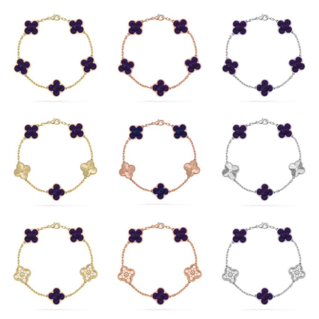 [Dream]New CLOVER 5 MOTIF PURPLE STRIPES BRACELET COLLECTION