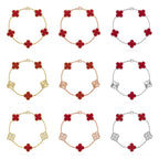 [Dream]New  CLOVER 5 MOTIF RED CORNELIAN BRACELET COLLECTION