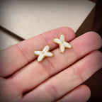 ¡®Dream¡¯JEUX DE WHITE MOP GOLD DIAMOND EARRINGS