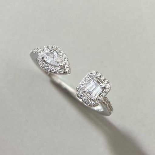 [Dream ]MY TWIN TOI & MOI SILVER DIAMOND RING