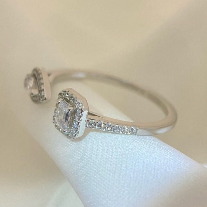 [Dream ]MY TWIN TOI & MOI SILVER DIAMOND RING