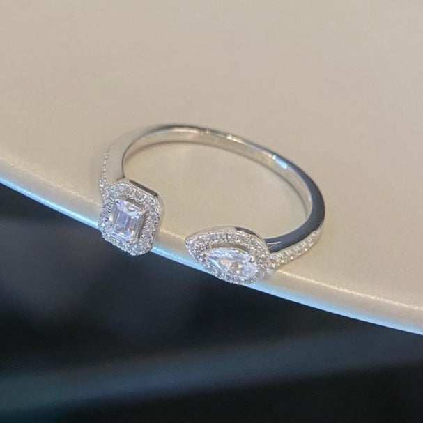 [Dream ]MY TWIN TOI & MOI SILVER DIAMOND RING