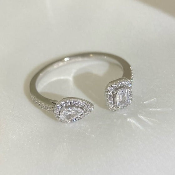 [Dream ]MY TWIN TOI & MOI SILVER DIAMOND RING