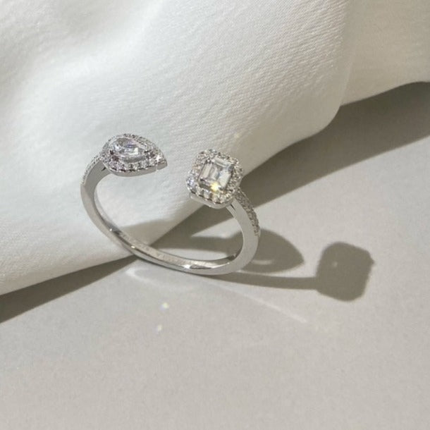 [Dream ]MY TWIN TOI & MOI SILVER DIAMOND RING