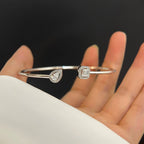 [Dream ]JONC FLEX MY TWIN TOI & MOI SILVER DIAMOND BRACELET